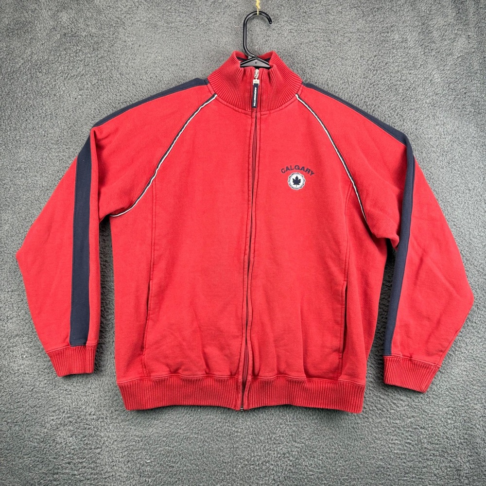 Mondetta Resort Mens Red Calgary Full Zip Track‎ Jacket L G Canada